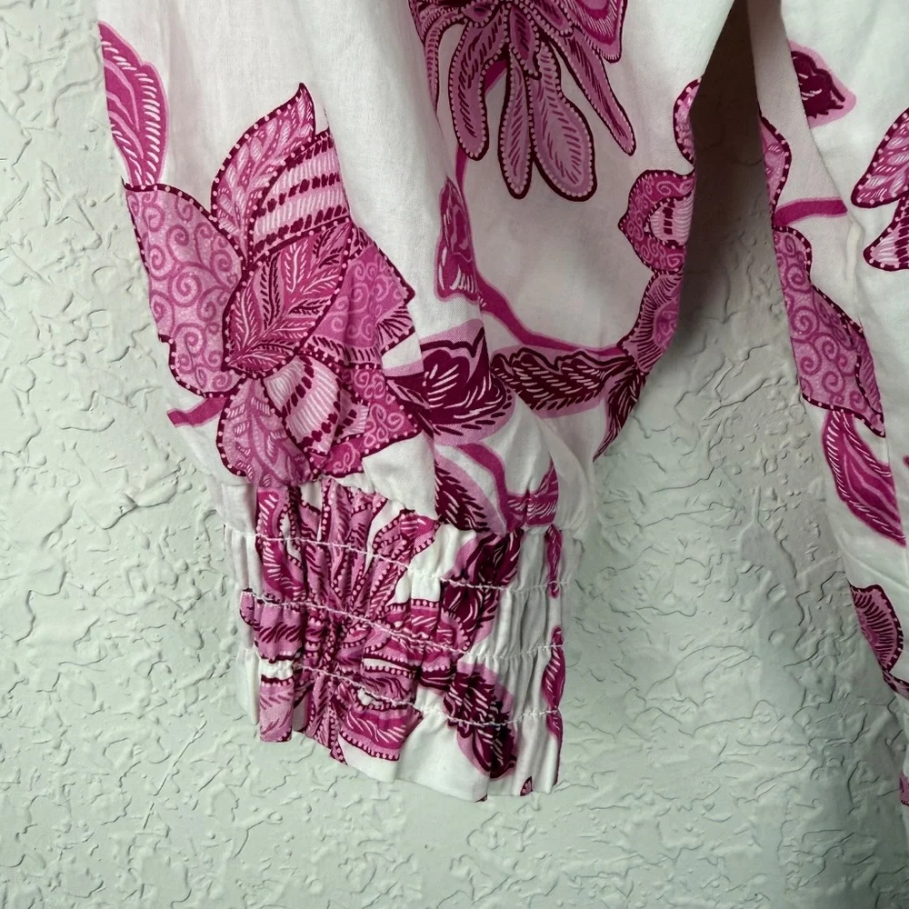 Generation Love Womens Fiona Floral Printed Pink Cotton Mini Dress Large - Picture 8 of 14